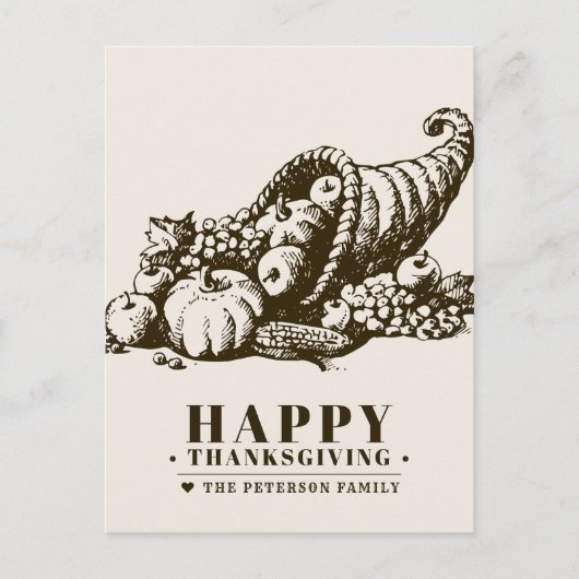 Horn of Plenty | THANKSGIVING Briefkaart (Voorkant)