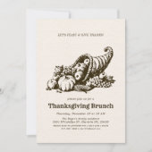 Horn of Plenty | Thanksgiving Brunch Kaart (Voorkant)