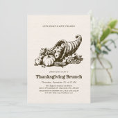 Horn of Plenty | Thanksgiving Brunch Kaart (Staand voorkant)