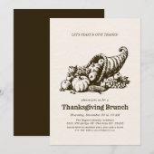 Horn of Plenty | Thanksgiving Brunch Kaart (Voorkant / Achterkant)