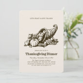 Horn of Plenty | Thanksgiving diner Kaart (Staand voorkant)