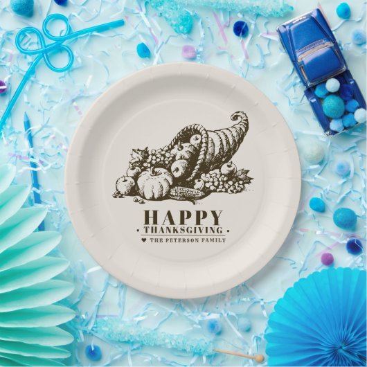 Horn of Plenty | Thanksgiving Papieren Bordje (Feest)