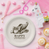 Horn of Plenty | Thanksgiving Papieren Bordje (Feest)