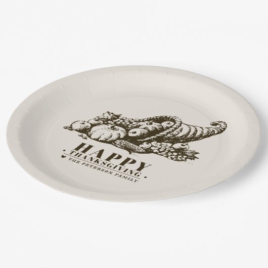 Horn of Plenty | Thanksgiving Papieren Bordje (Gekanteld)