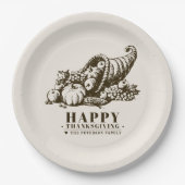 Horn of Plenty | Thanksgiving Papieren Bordje (Voorkant)