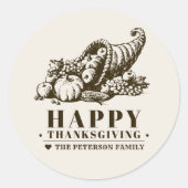 Horn of Plenty | THANKSGIVING Ronde Sticker (Voorkant)