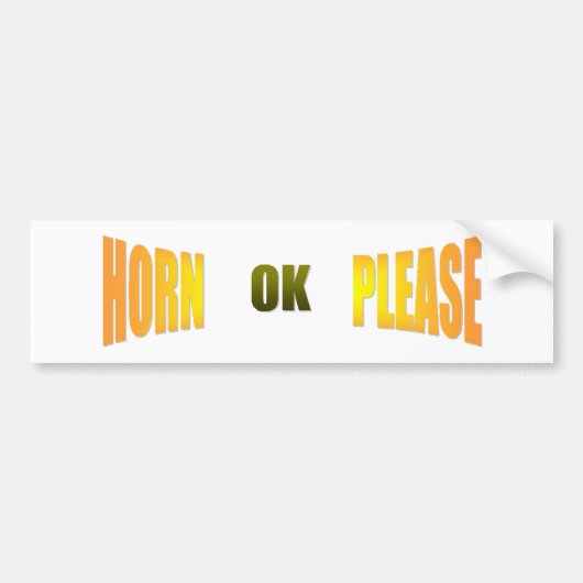 Horn OK, alsjeblieft Bumpersticker (Voorkant)