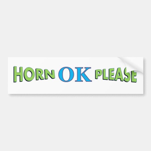 HORN OK PLAATS bumpersticker (Voorkant)