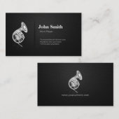 Horn Player - Professional Premium Black Mesh Visitekaartje (Voorkant / Achterkant)