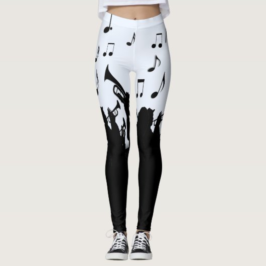 Horn Section Music Design Powder Blue Leggings (Voorkant)