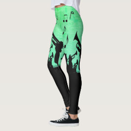 Horn Section Music Design Powder Green Leggings