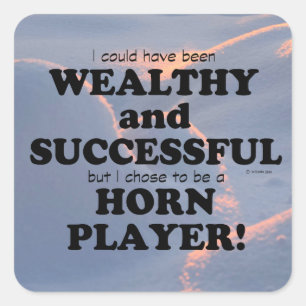 Horn Wealthy & Succesvolle Square Sticker