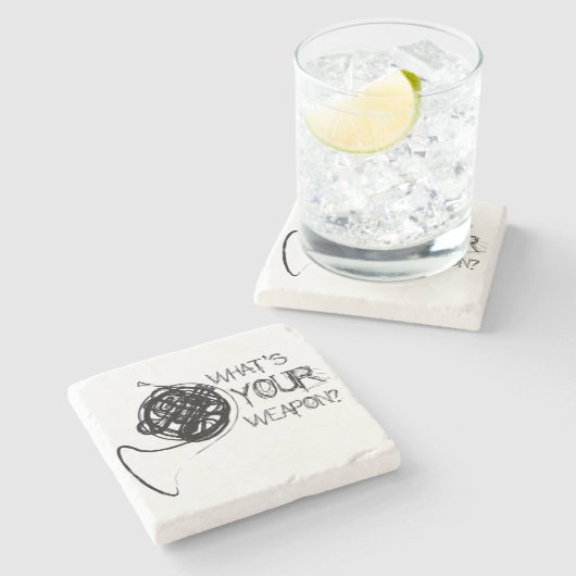 Horn Weapon Stenen Onderzetter (Zijkant)