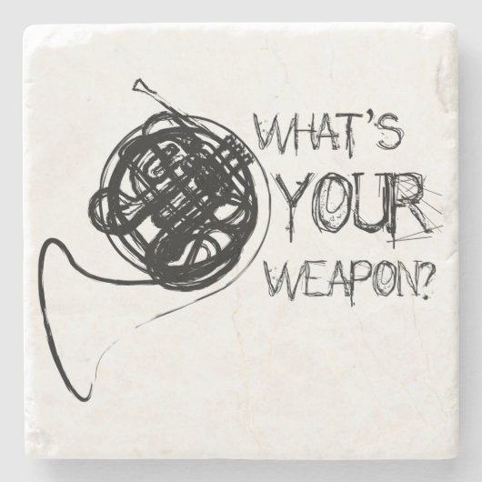 Horn Weapon Stenen Onderzetter (Voorkant)