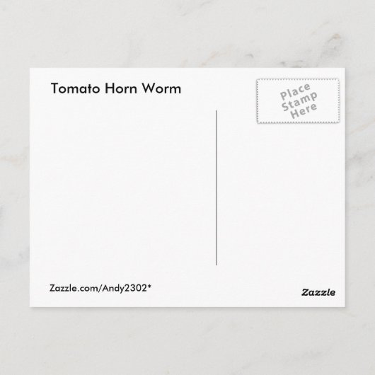 Horn Worm ~ briefkaart (Achterkant)