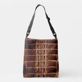 "HORNBACK" ALLIGATOR BAG MAHOGANY CROSSBODY TAS (Achterkant)