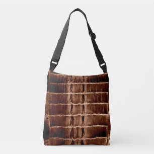 "HORNBACK" ALLIGATOR BAG MAHOGANY CROSSBODY TAS
