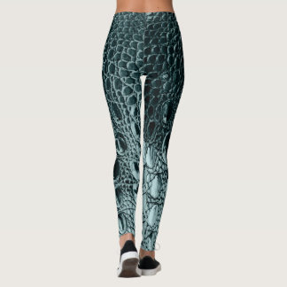 "HORNBACK" ALLIGATOR BLAUWGROEN HERZIEN LEGGINGS