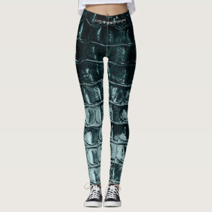  "HORNBACK" ALLIGATOR BLAUWGROEN LEGGINGS
