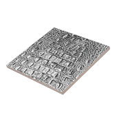  "HORNBACK" ALLIGATOR LEATHER BLACK & WHITE TEGELTJE (Zijkant)