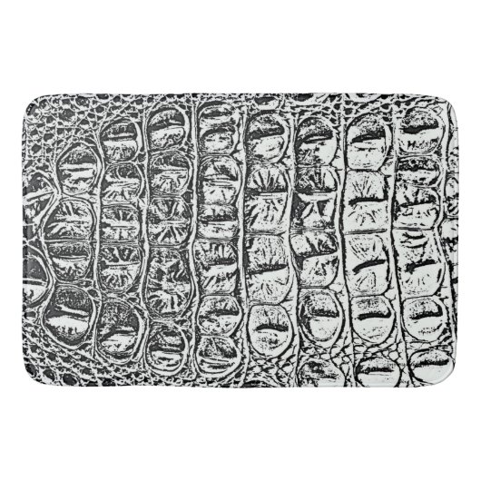 "HORNBACK" ALLIGATOR LEATHER BLK & WT BADMAT (Voorkant)