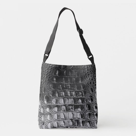  "HORNBACK" ALLIGATOR LEATHER GRAY SATIN CROSSBODY TAS (Achterkant)