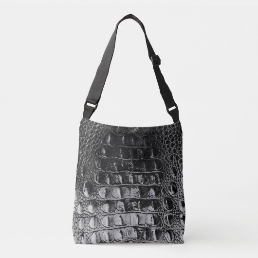 "HORNBACK" ALLIGATOR LEATHER GRAY SATIN CROSSBODY TAS (Voorkant)