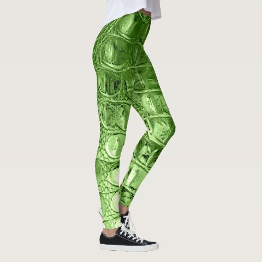  "HORNBACK" ALLIGATOR LEATHER LEAF GREEN LEGGINGS (Rechts)