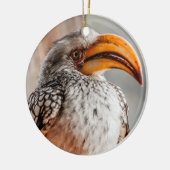 Hornbill met schouderlijk geel keramisch ornament (Links)