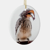 Hornbill met zaden in de mond keramisch ornament (Rechts)