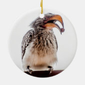 Hornbill met zaden in de mond keramisch ornament (Achterkant)