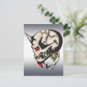 Horned Cyborg Robot Briefkaart (Staand voorkant)