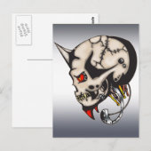 Horned Cyborg Robot Briefkaart (Voorkant / Achterkant)