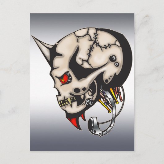 Horned Cyborg Robot Briefkaart (Voorkant)
