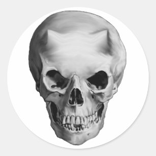 Horned Demon Skull Gothic Evil Halloween Devil Ronde Sticker