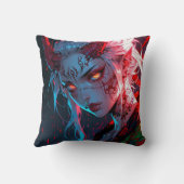 Horned Devil Anime Girl Kussen (Achterkant)