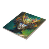 Horned Elf Woman Fantasy Art Ceramic Tegel Tegeltje (Zijkant)