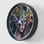 Horned Elf Woman Fantasy Art Clock (Hoek)