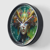 Horned Elf Woman Fantasy Art Clock (Hoek)