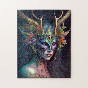 Horned Elf Woman Fantasy Art Jigzaag Puzzle Legpuzzel