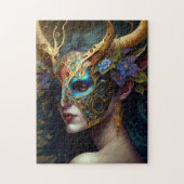 Horned Elf Woman Fantasy Art Legpuzzel (Verticaal)