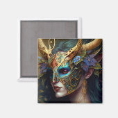 Horned Elf Woman Fantasy Art Magneet (Voorkant / Achterkant)