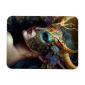 Horned Elf Woman Fantasy Art Magneet (Horizontaal)