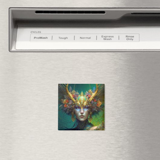 Horned Elf Woman Fantasy Art Magnet (Insitu (Vaatwasser))