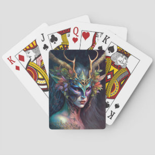 Horned Elf Woman Fantasy Art-speelkaarten Pokerkaarten