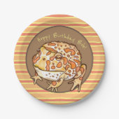  Horned Frog Hoppy Birthday Personalized Papieren Bordje (Voorkant)