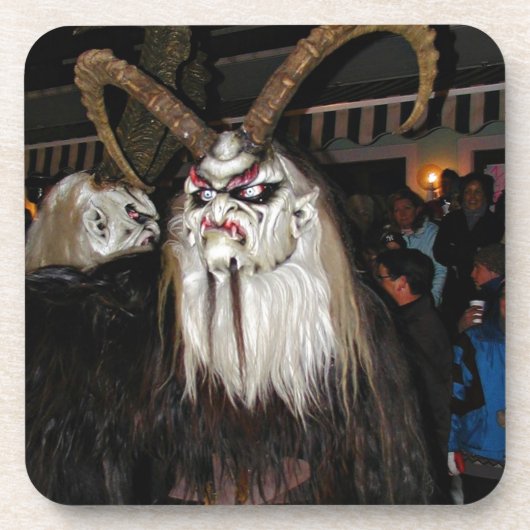 Horned Japans duivelmasker Bier Onderzetter (Voorkant)