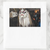 Horned Japans duivelmasker Rechthoekige Sticker (Tas)