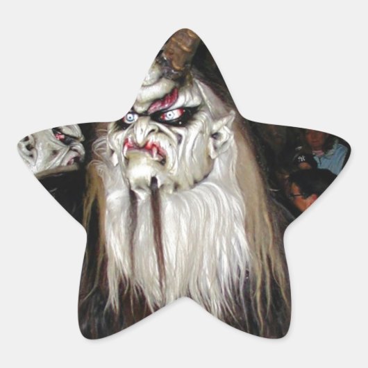 Horned Japans duivelmasker Ster Sticker (Voorkant)