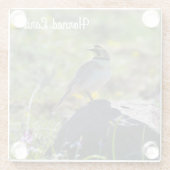 Horned Lark Glazen Onderzetter (Achterkant)